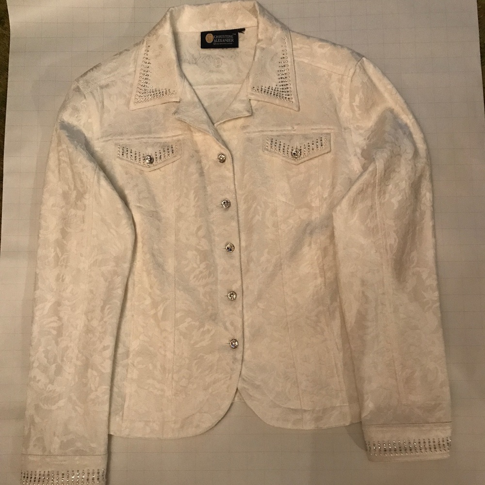 Beautiful White Christine Alexander designer jacket.